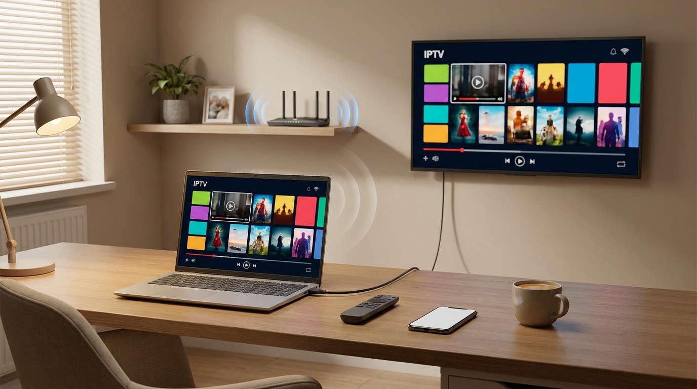 Dell Inspiron 15 in a cozy home streaming setup