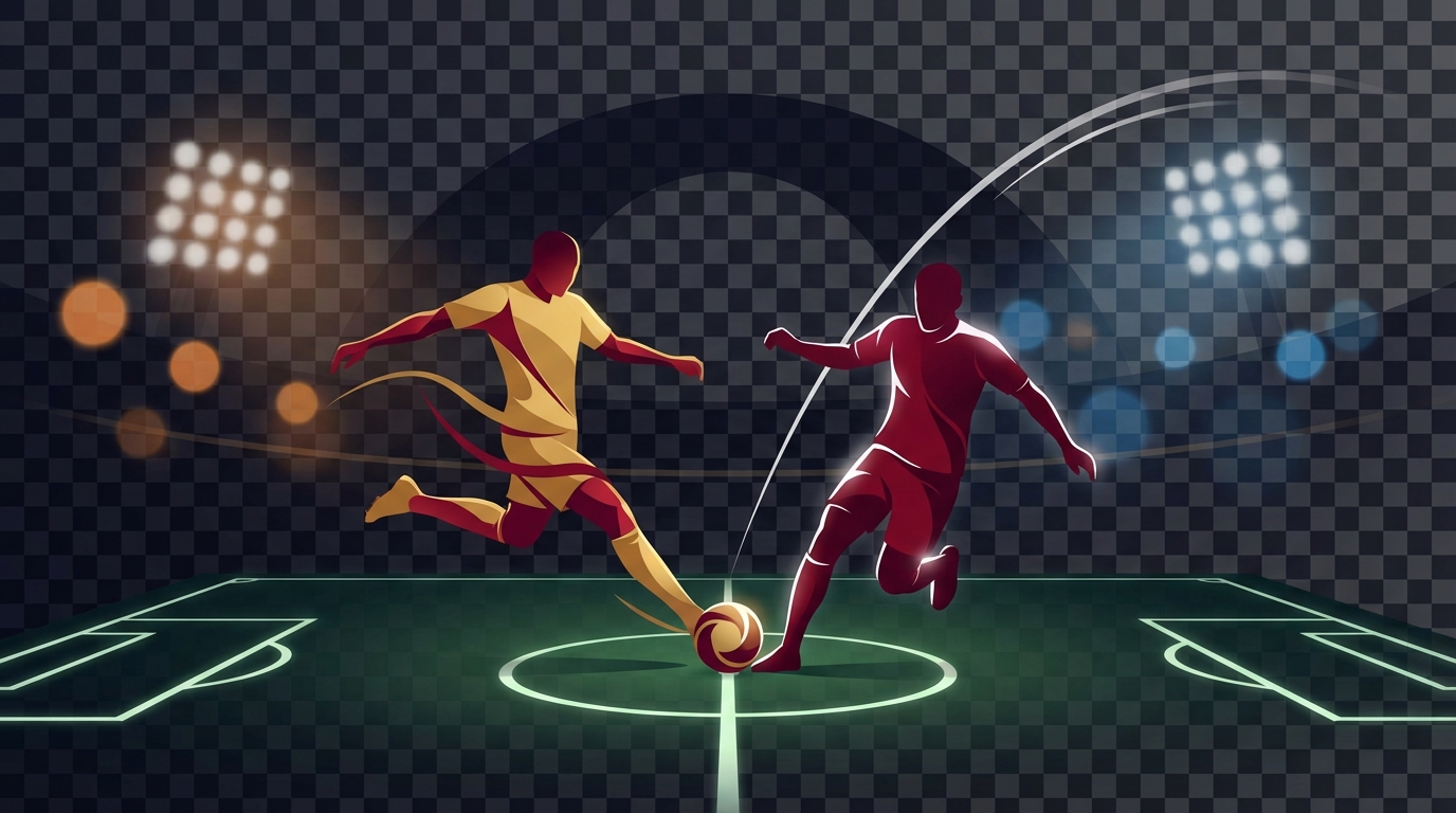 Stylized football action between Galatasaray and Liverpool