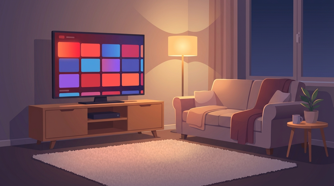 Modern living room streaming interface
