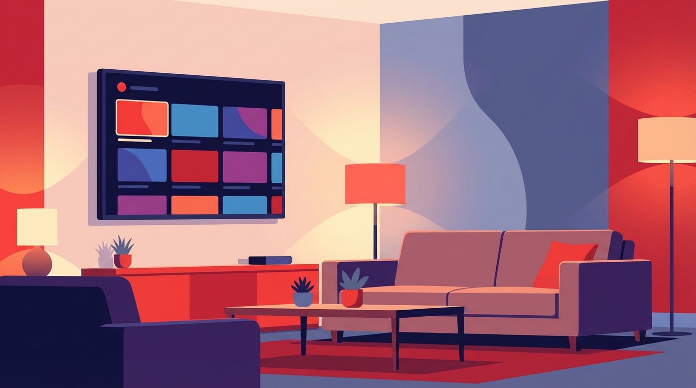 Modern living room streaming interface