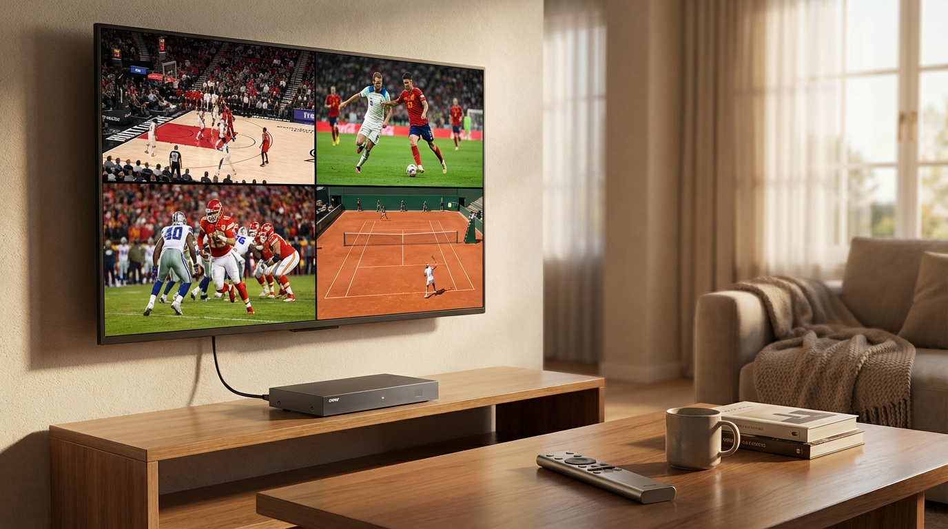 OREI 4-in-1 Quad Multiviewer in use