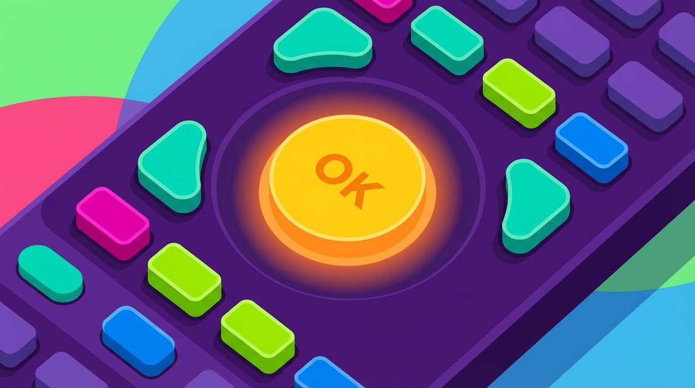 Smart TV remote with OK button highlighted