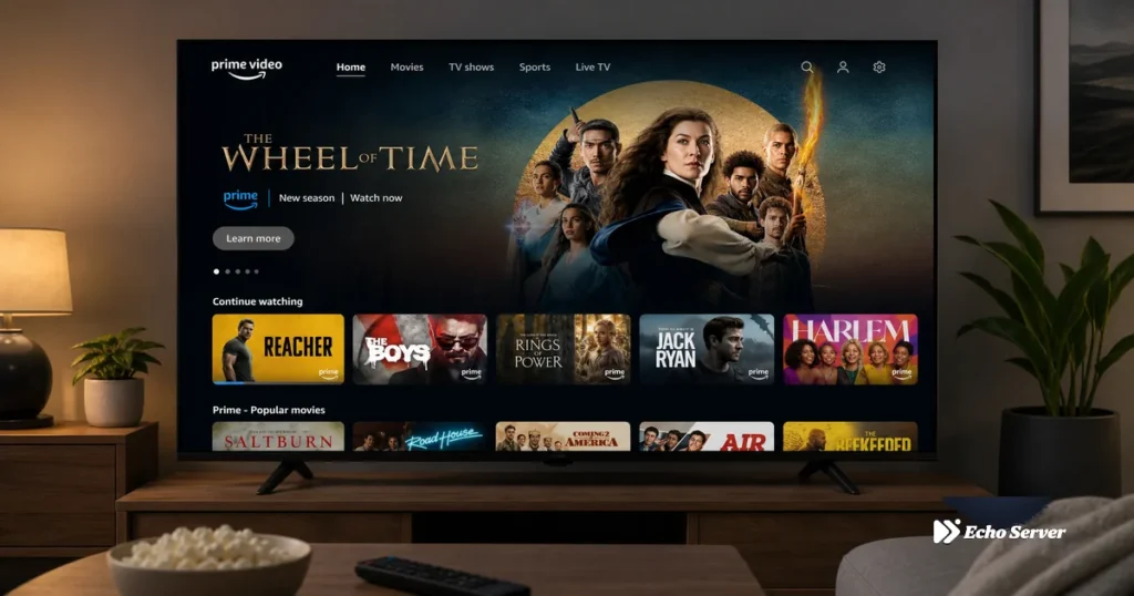 Television displaying IPTV streaming app on screen