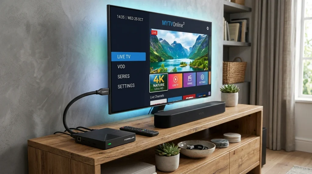 IPTV box selection guide showing modern streaming device setup
