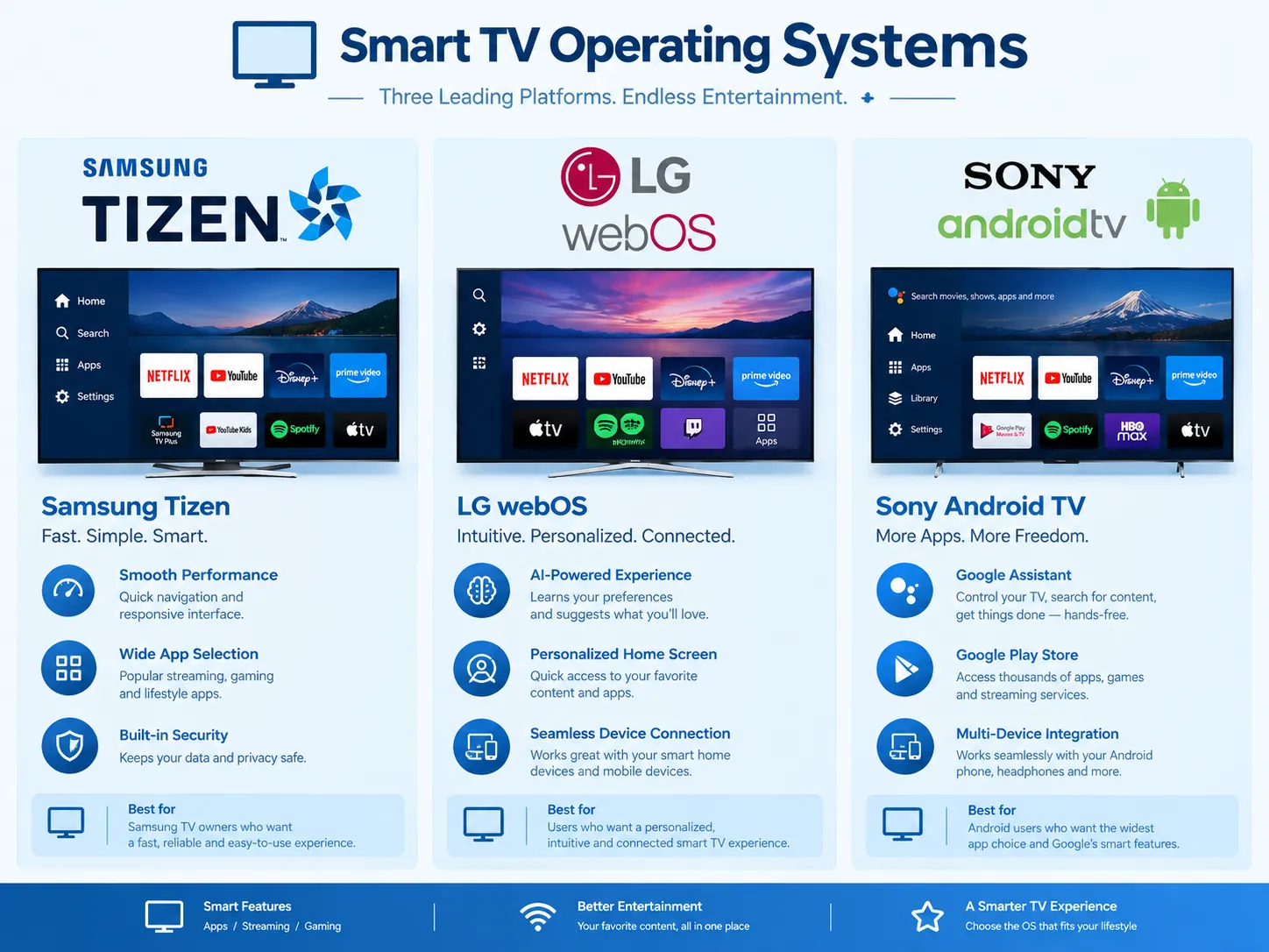 Smart TV platforms comparison